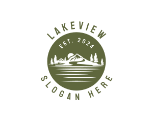 Natural Mountain Lake logo design