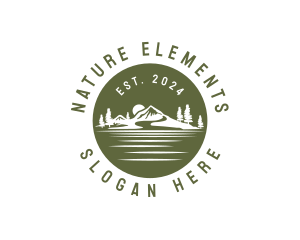 Natural Mountain Lake logo design