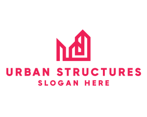 Red Line Geometry Building logo design