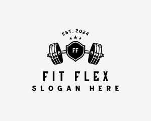 Barbell Fitness Workout logo design