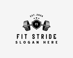 Barbell Fitness Workout logo design