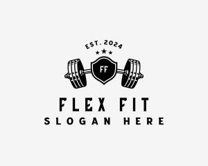 Barbell Fitness Workout logo design