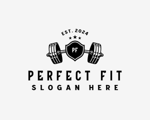 Barbell Fitness Workout logo design