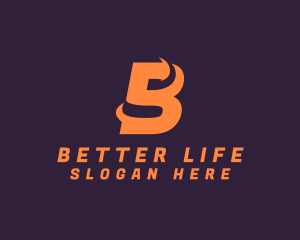 Modern Swoosh Letter B logo design