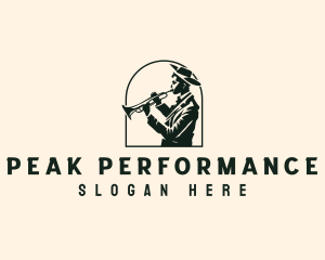 Trumpet Musician Performer logo design