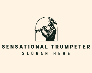 Trumpet Musician Performer logo design