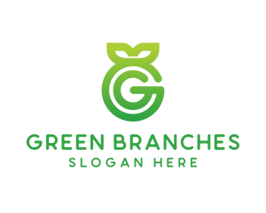 Green Leaf G logo design