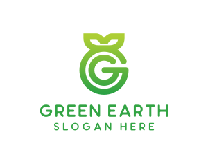 Green Leaf G logo design