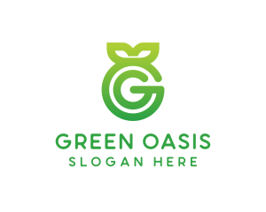 Green Leaf G logo design