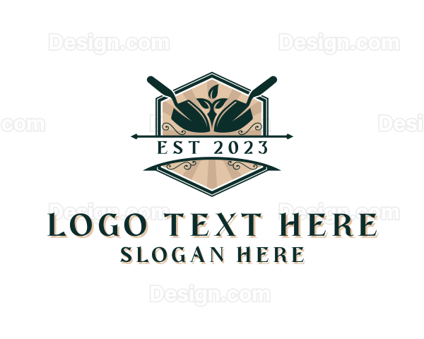 Trowel Seedling Gardening Logo