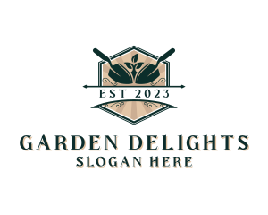 Trowel Seedling Gardening logo design