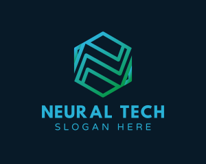 Hexagon Tech Letter N  logo design