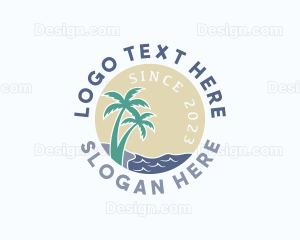 Tropical Beach Island Logo