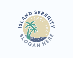 Tropical Beach Island logo design