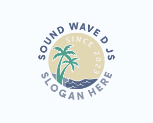 Tropical Beach Island logo design