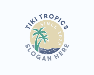 Tropical Beach Island logo design