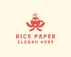 Happy Japanese Octopus logo design