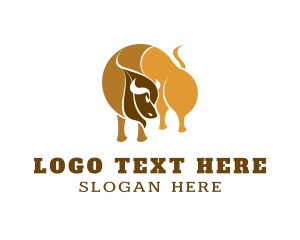 Brown Bull Animal logo