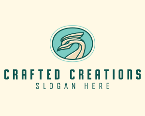 Crested Bird Swan  logo design