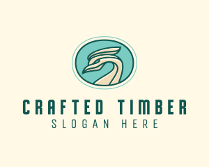 Crested Bird Swan  logo design