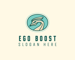 Crested Bird Swan  logo design