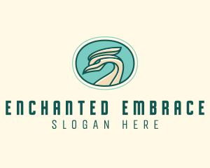 Crested Bird Swan  logo design