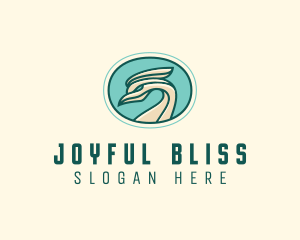 Crested Bird Swan  logo design