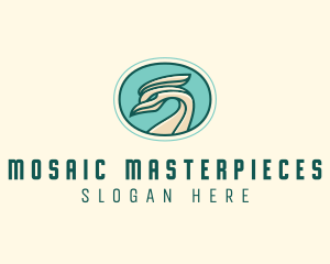 Crested Bird Swan  logo design