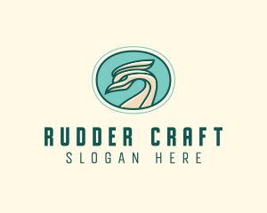 Crested Bird Swan  logo design