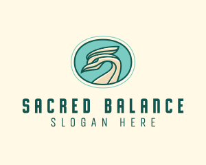 Crested Bird Swan  logo design