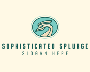 Crested Bird Swan  logo design