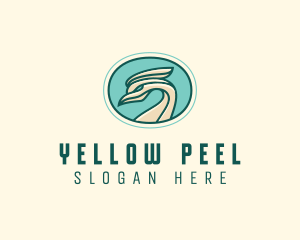 Crested Bird Swan  logo design