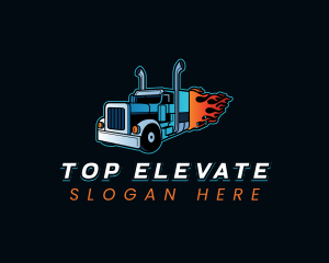 Logistics Flaming Truck Logo