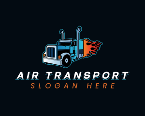 Logistics Flaming Truck logo design