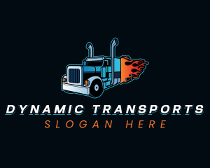 Logistics Flaming Truck logo design