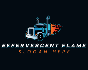 Logistics Flaming Truck logo design