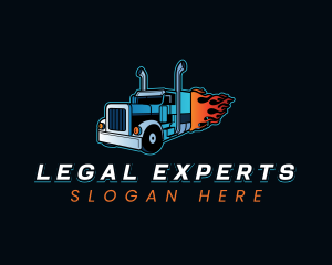 Logistics Flaming Truck logo