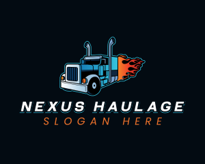 Logistics Flaming Truck logo design