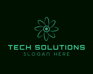 Neon Biotech Atom Logo