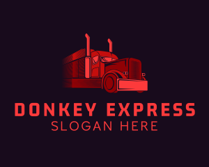 Highway Courier Truck logo design