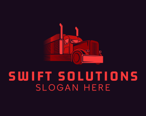 Highway Courier Truck logo design