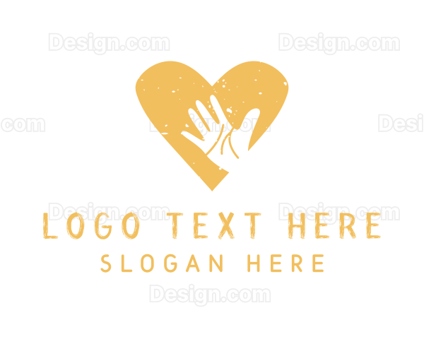 Yellow Heart Hand Logo