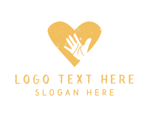 Yellow Heart Hand logo