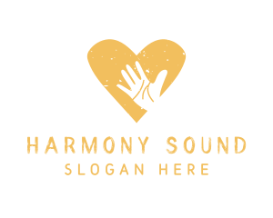 Yellow Heart Hand logo