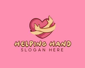 Hand Charity Heart logo design