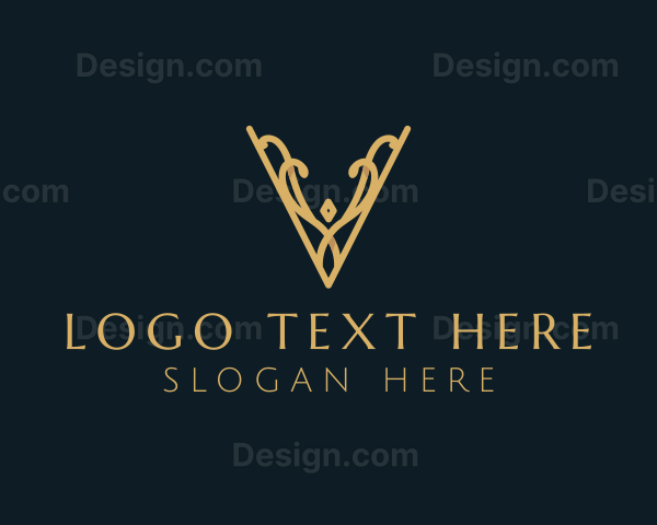 Elegant Decorative Letter V Logo