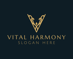 Elegant Decorative Letter V logo design