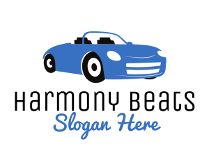 Blue Automotive Convertible Car Logo