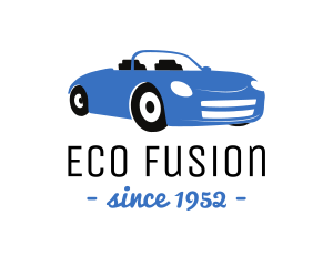 Blue Automotive Convertible Car logo design