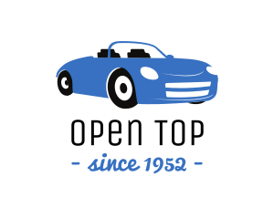 Blue Automotive Convertible Car logo